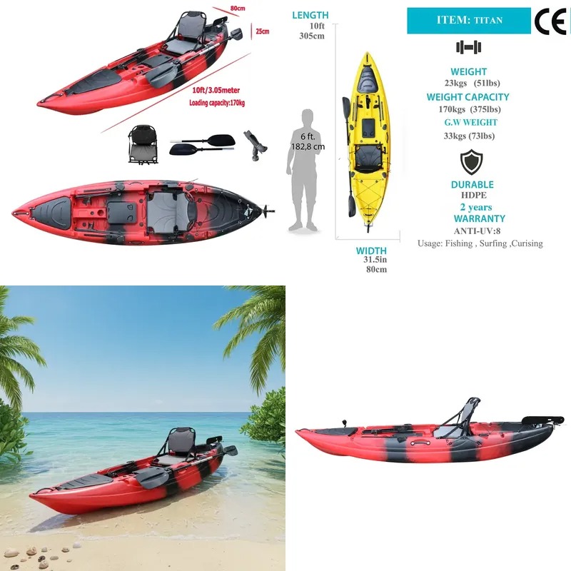 Fishing Boat Seat - 10피트 싱글 시트 낚시용 패들 카약